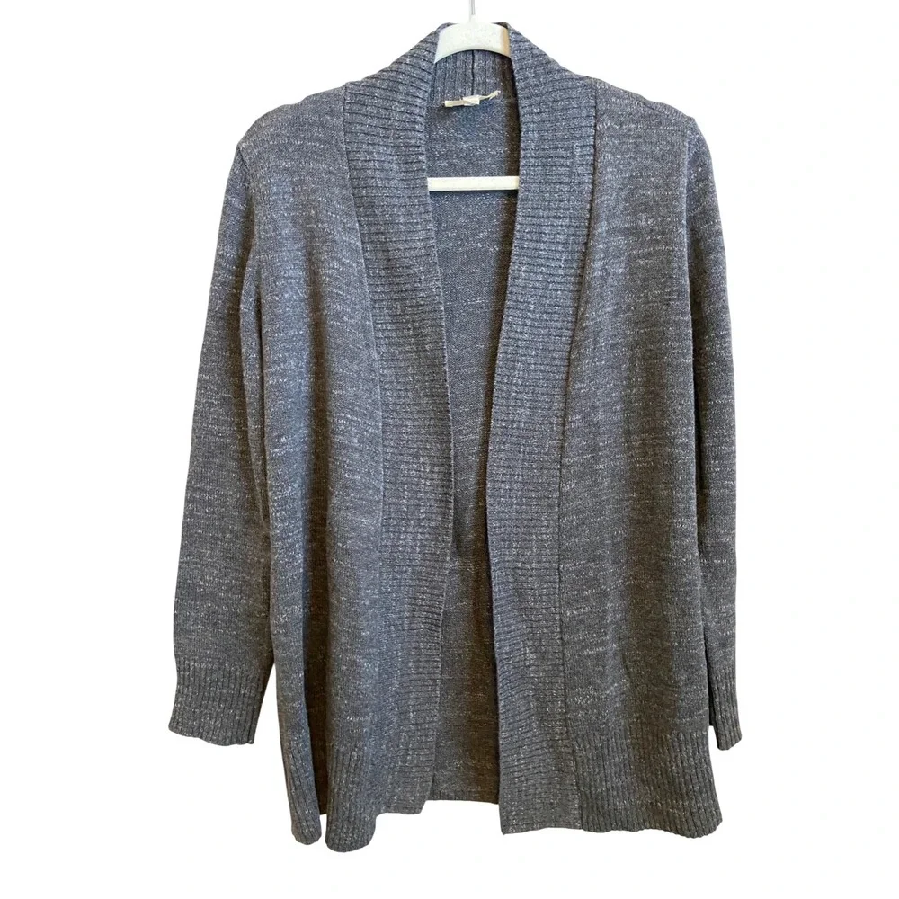 EILEEN FISHER Size XXS Charcoal Marl Knit Cardigan Organic Cotton‎